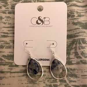 New silver drop earrings